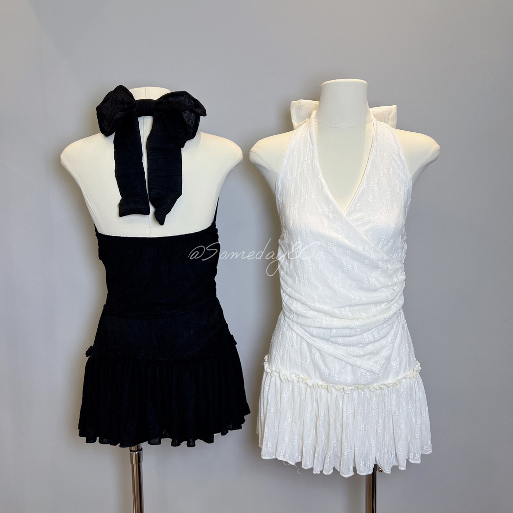 B011 蝴蝶结挂脖露背上衣｜Ready stock 现货