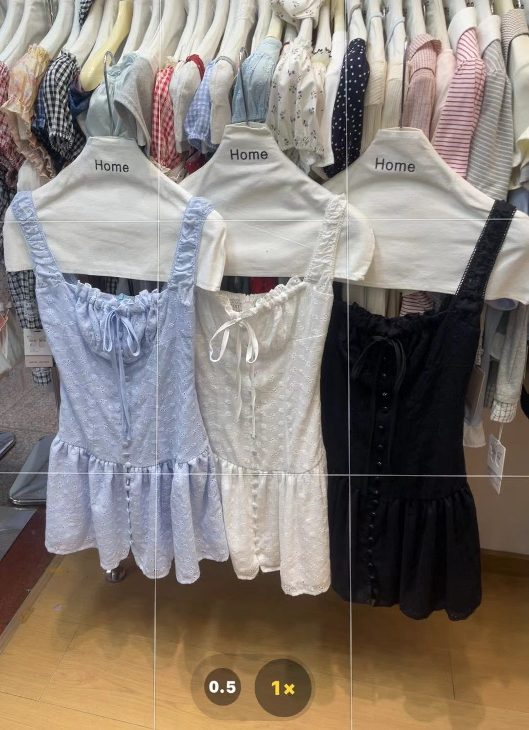 S005 刺绣小花吊带连衣裙｜Ready stock 现货