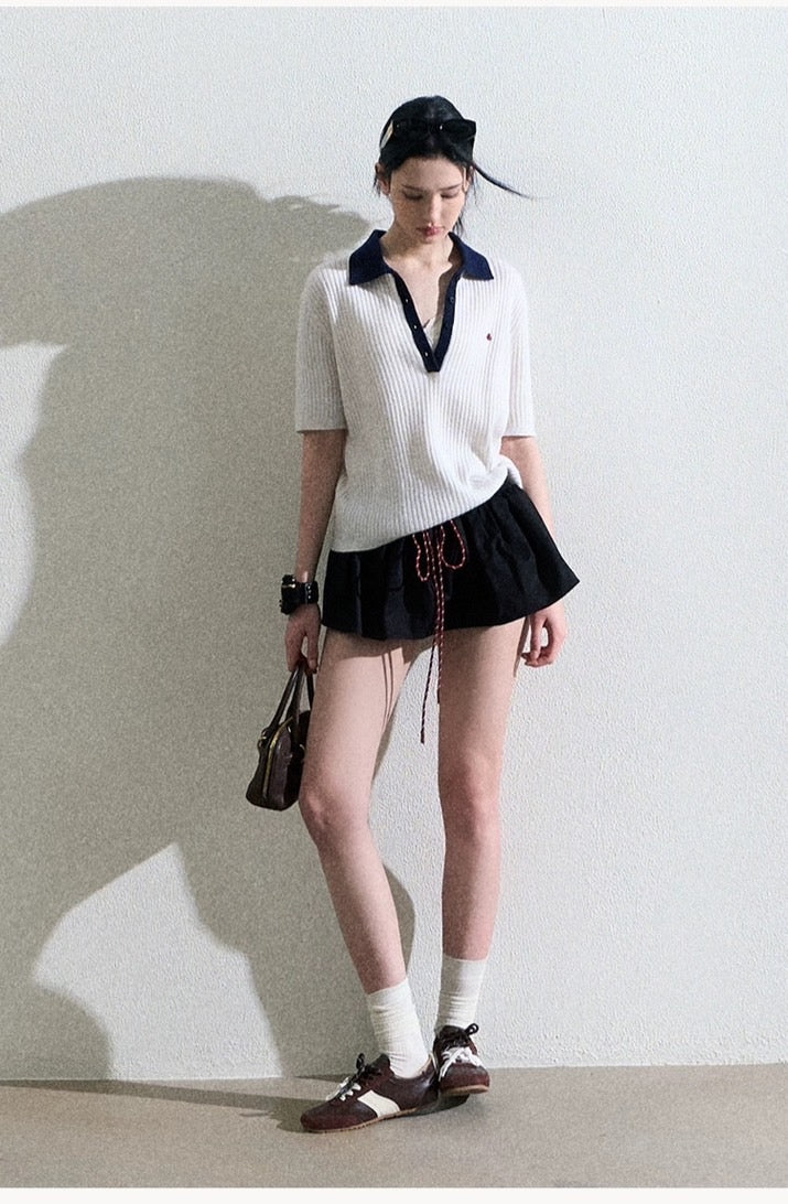 SS006 美式辣妹风撞色短裙｜Ready stock 现货