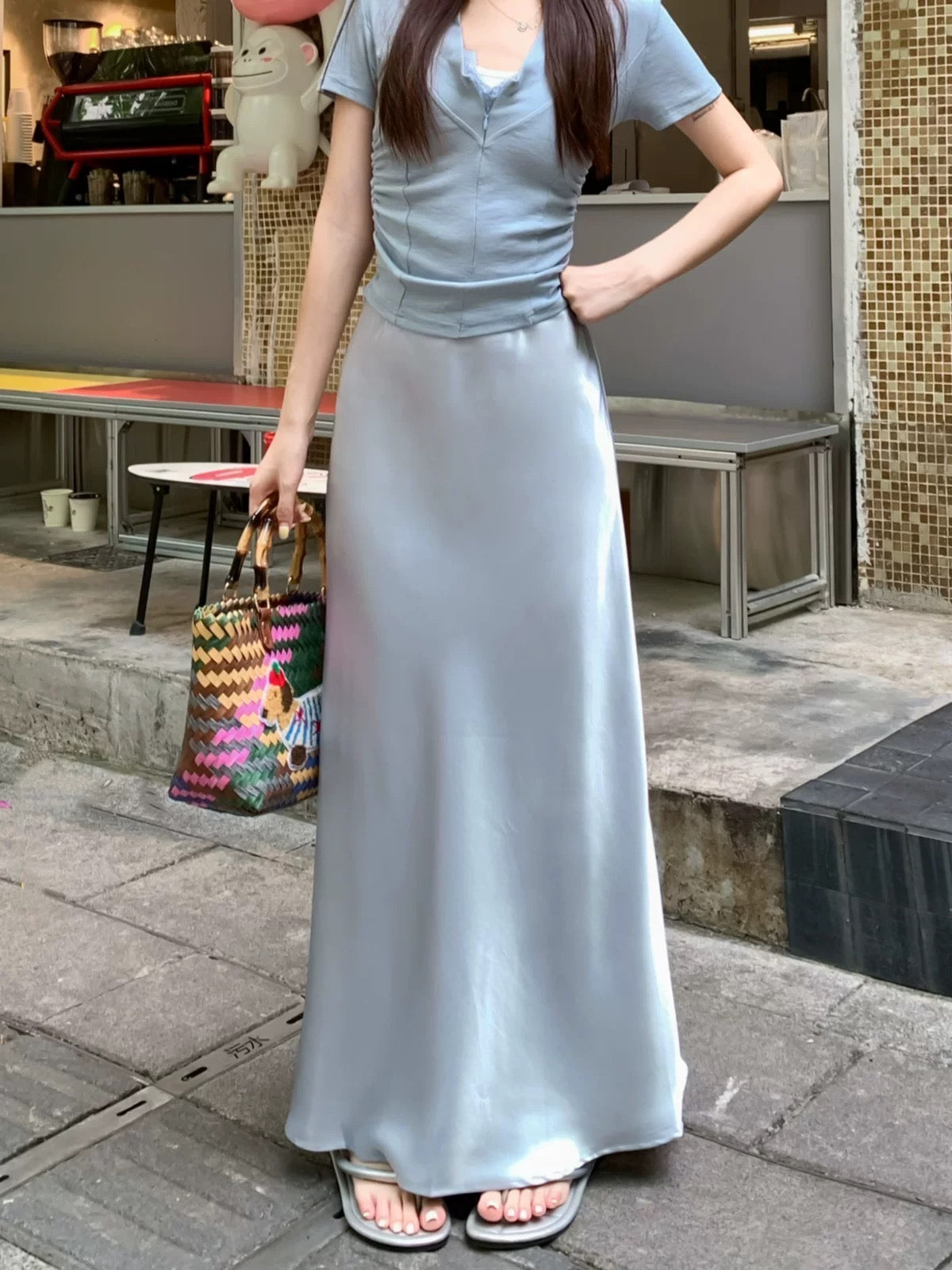 LS002 缎面气质鱼尾长裙｜Ready stock 现货