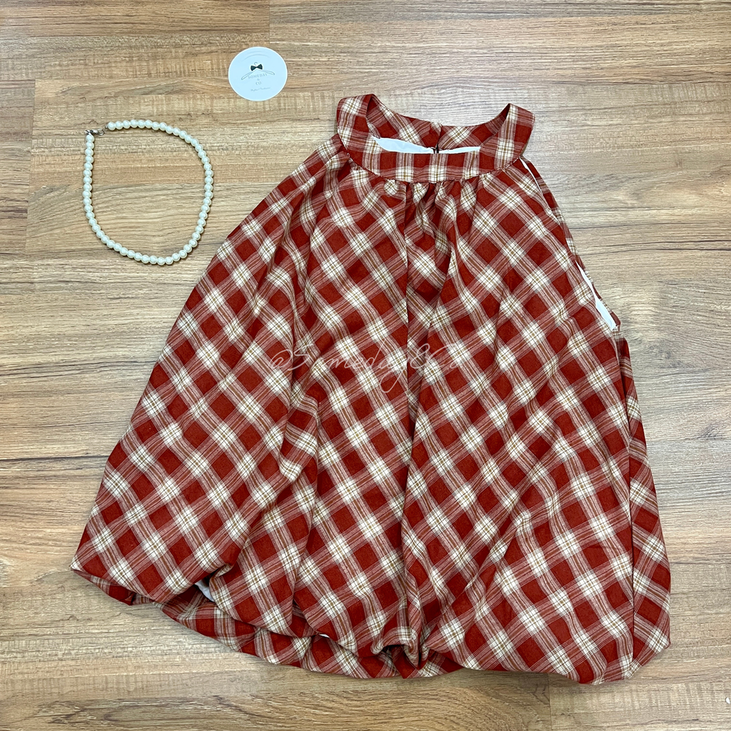 B001 复古格纹上衣｜Ready stock 现货