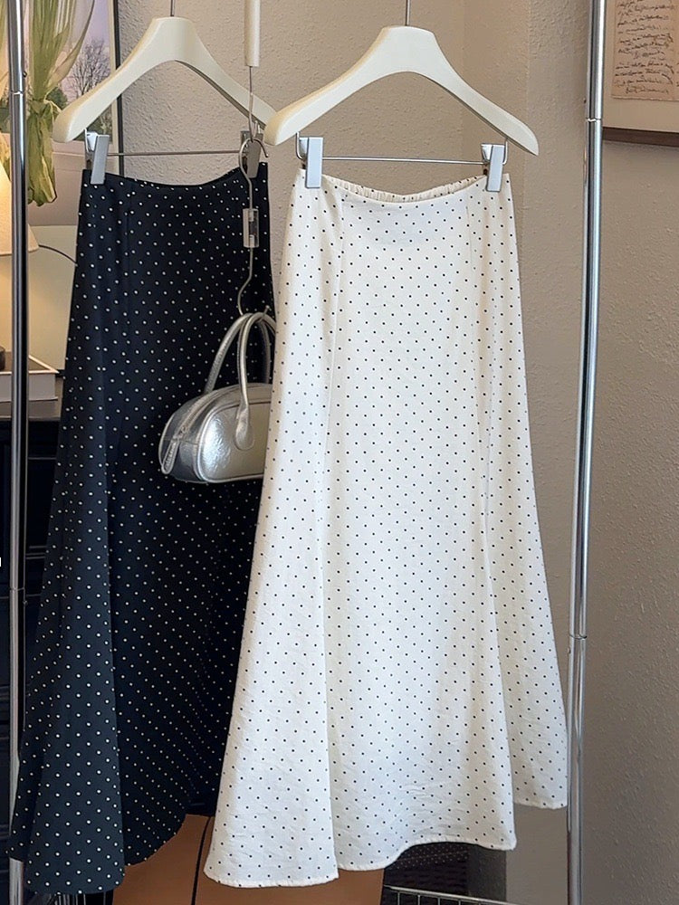 LS001 韩系波点鱼尾长裙｜Ready stock 现货