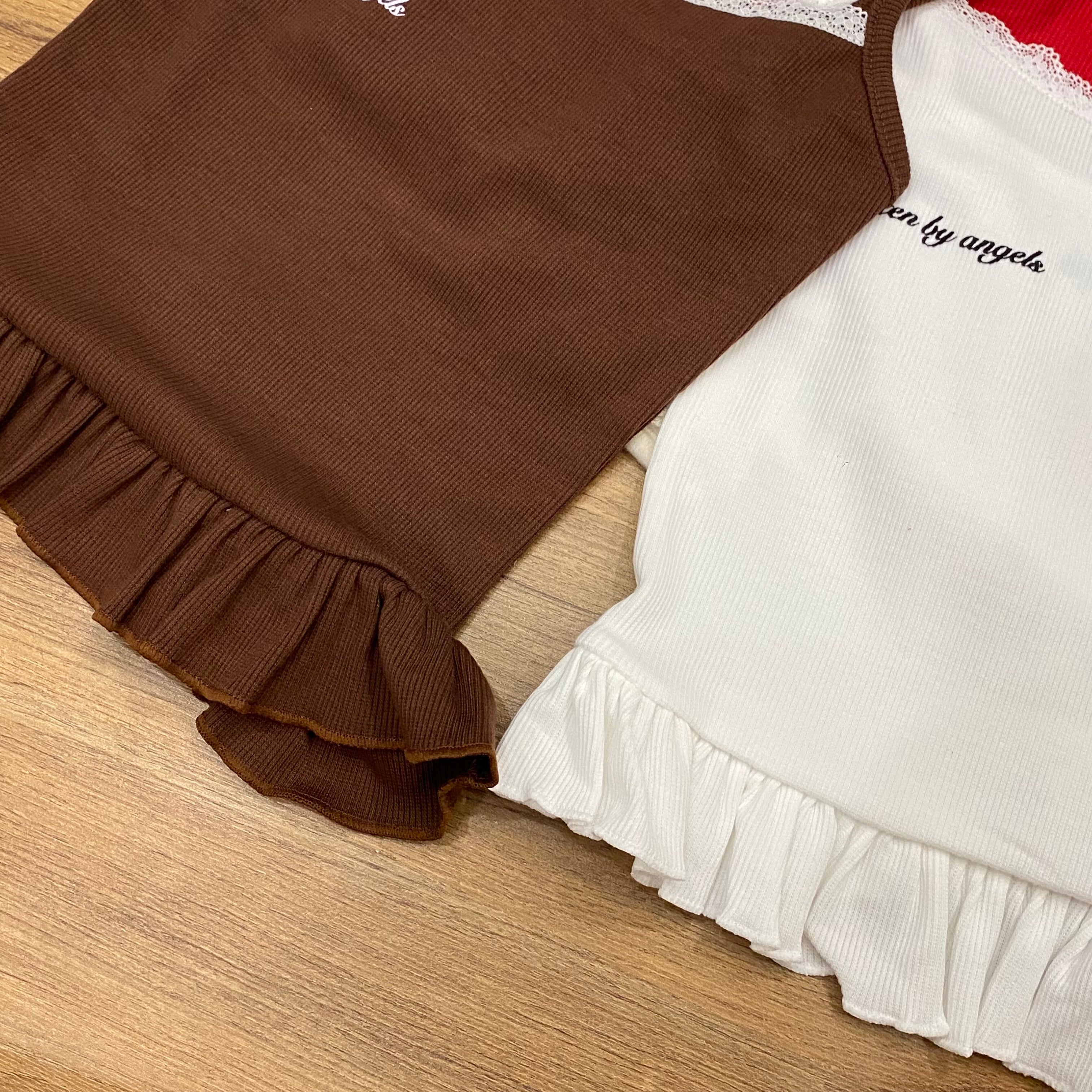 B008字母蕾丝边吊带上衣｜Ready stock 现货