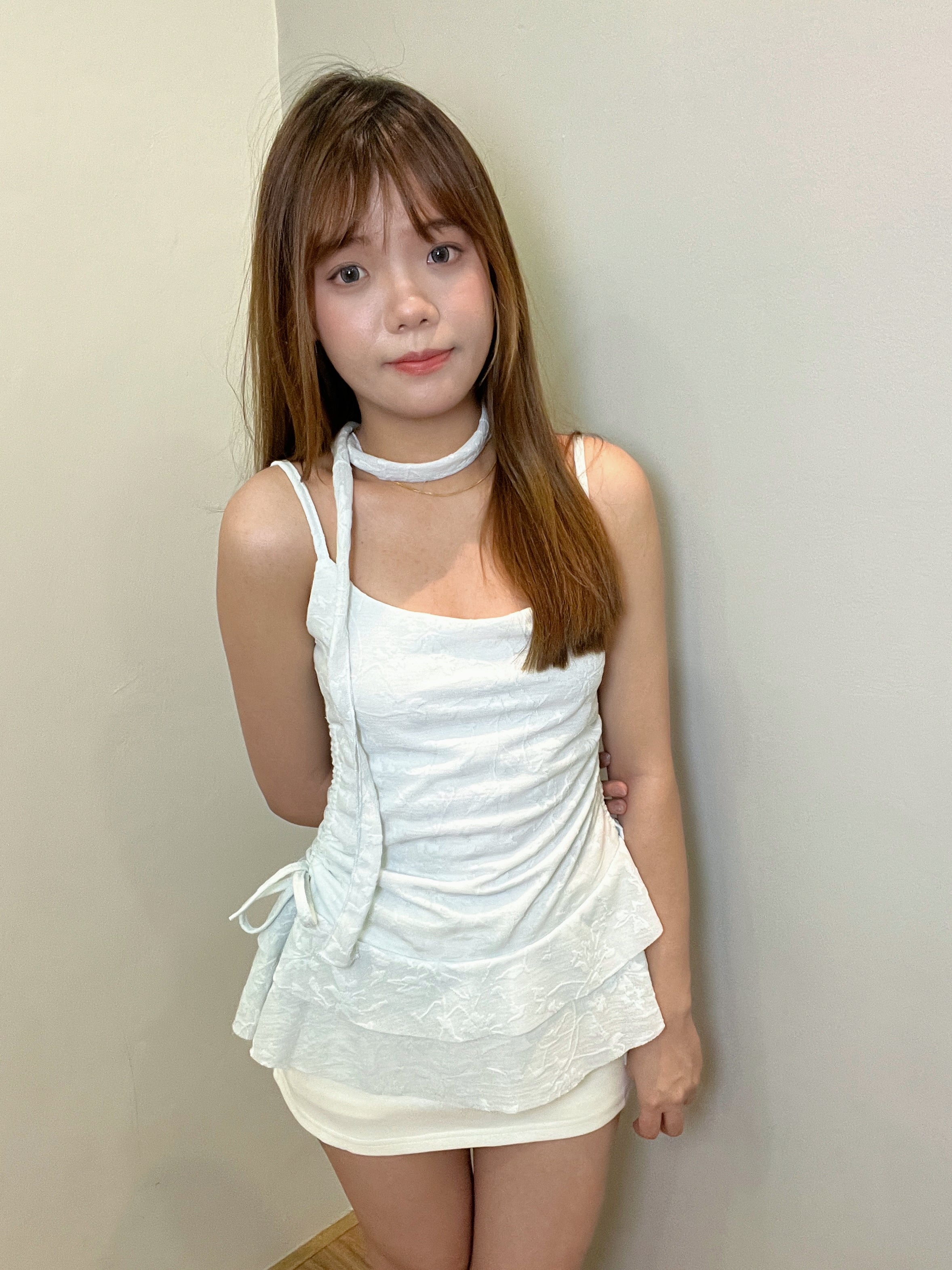 B024 甜美挂脖飘带吊带上衣｜Ready stock 现货