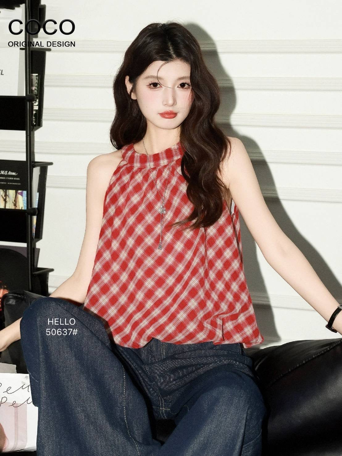 B001 复古格纹上衣｜Ready stock 现货