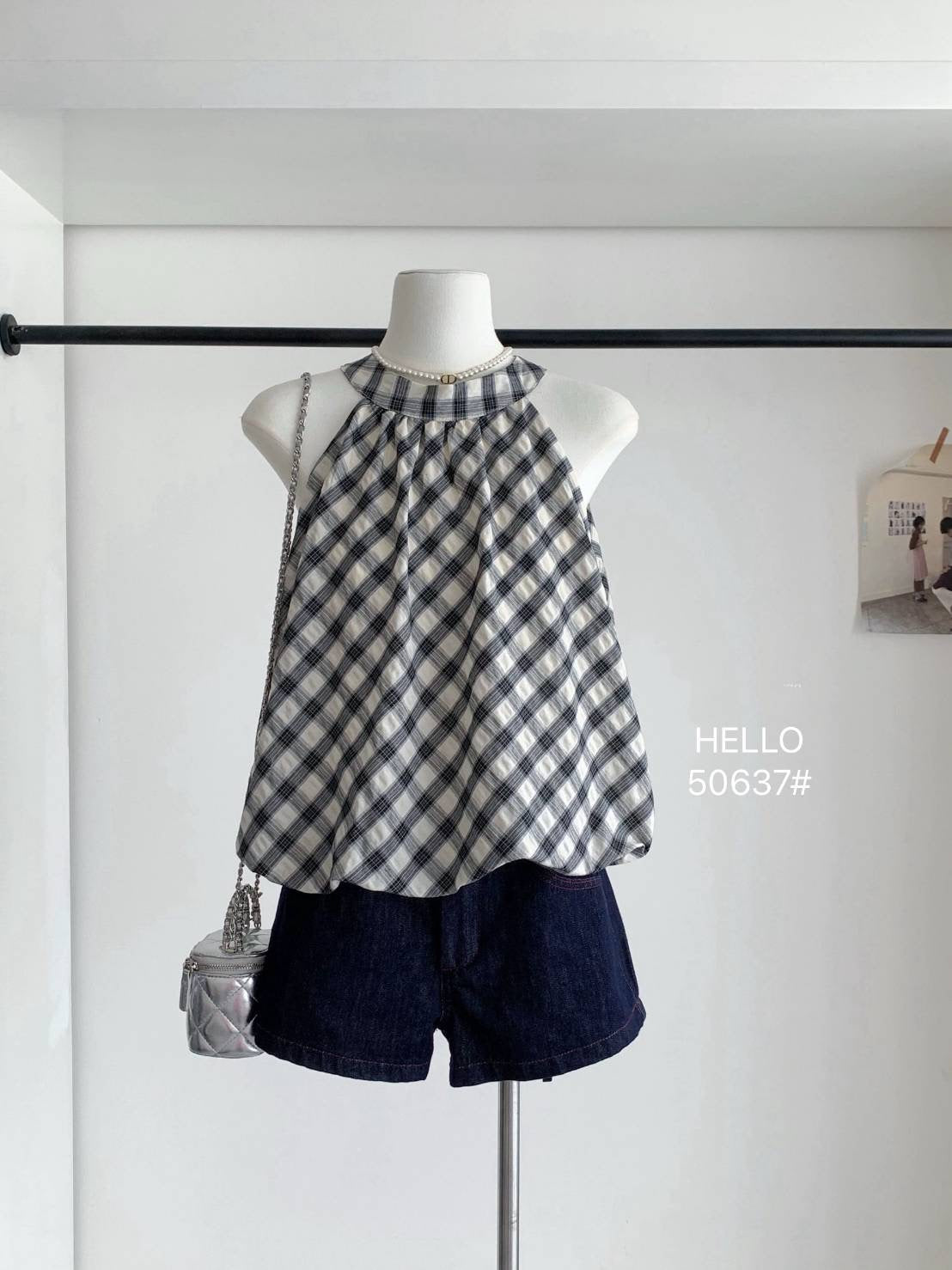 B001 复古格纹上衣｜Ready stock 现货