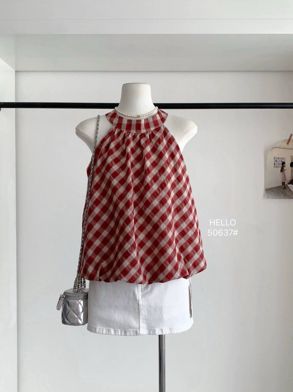 B001 复古格纹上衣｜Ready stock 现货