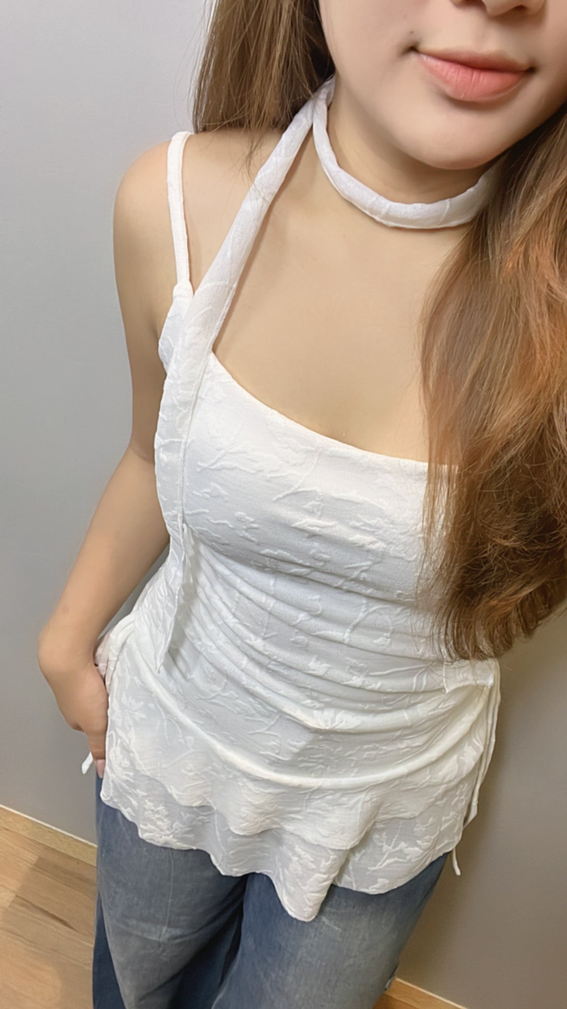 B024 甜美挂脖飘带吊带上衣｜Ready stock 现货