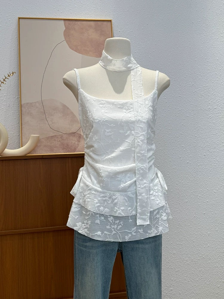 B024 甜美挂脖飘带吊带上衣｜Ready stock 现货