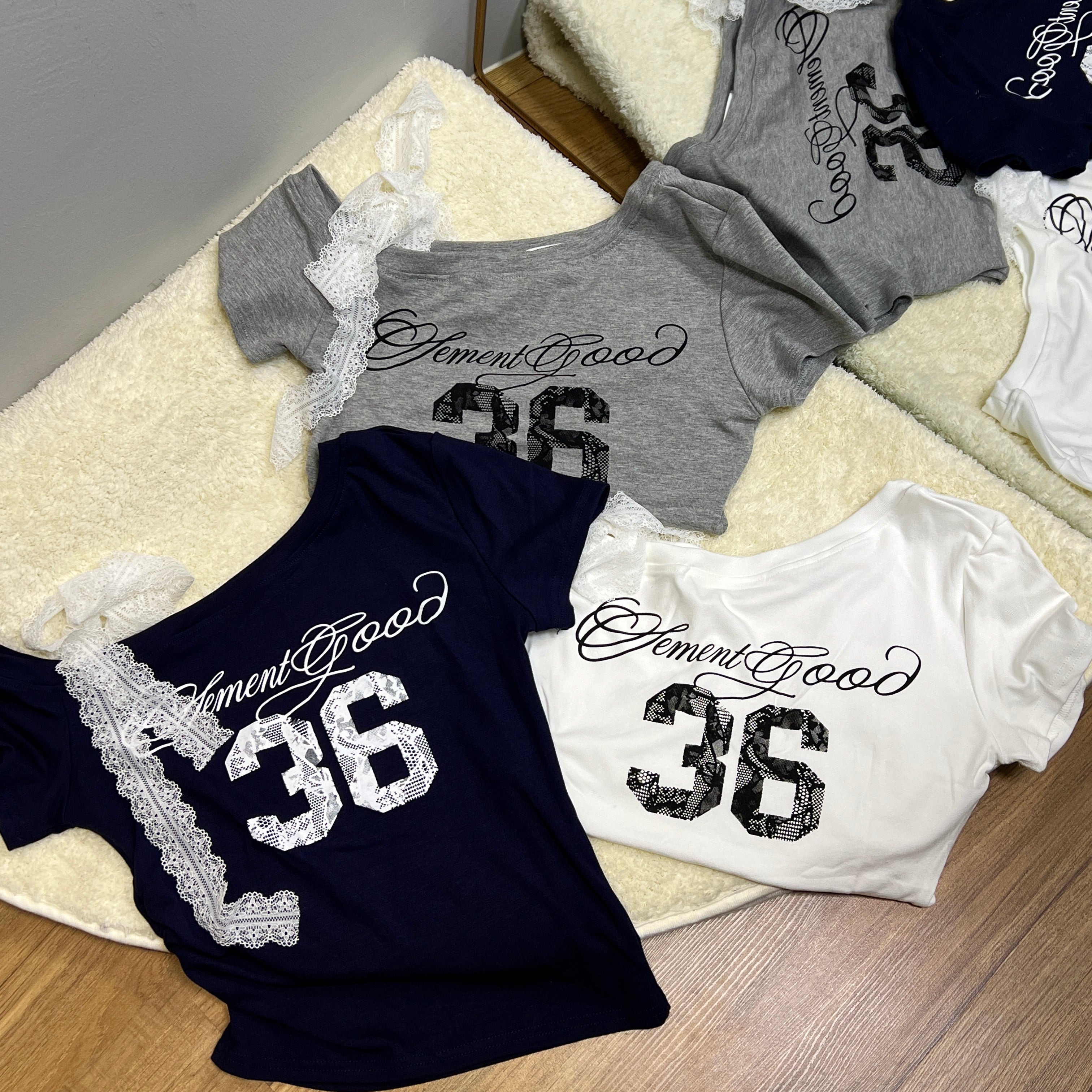 T006 美式辣妹风斜肩绑带T恤上衣｜Ready stock 现货