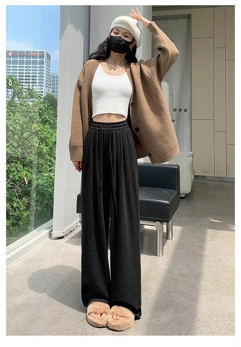 LP003 磨毛阔腿休闲长裤｜Ready stock 现货