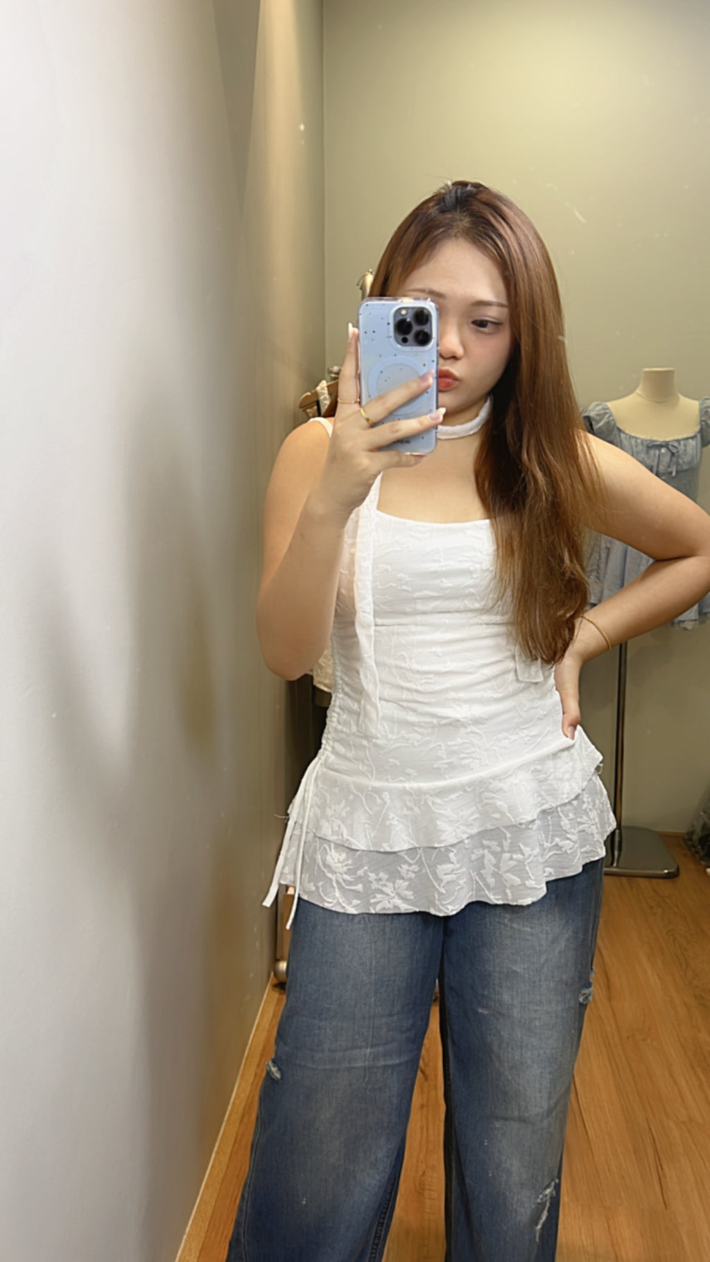 B024 甜美挂脖飘带吊带上衣｜Ready stock 现货