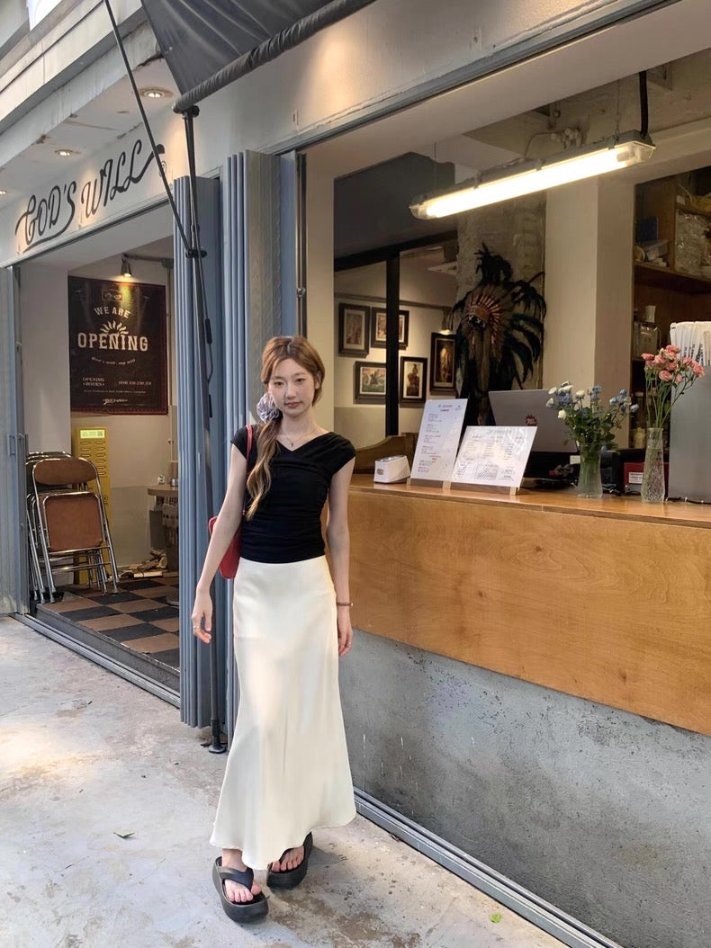 LS002 缎面气质鱼尾长裙｜Ready stock 现货