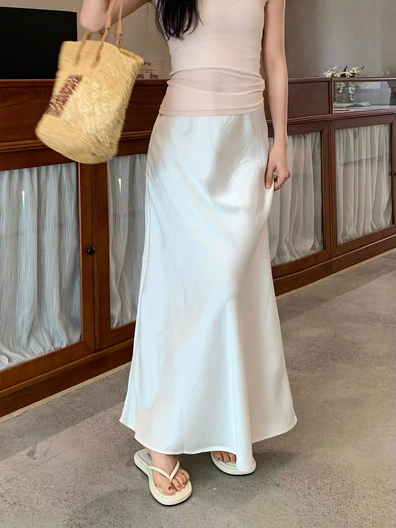 LS002 缎面气质鱼尾长裙｜Ready stock 现货