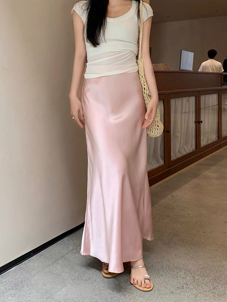 LS002 缎面气质鱼尾长裙｜Ready stock 现货