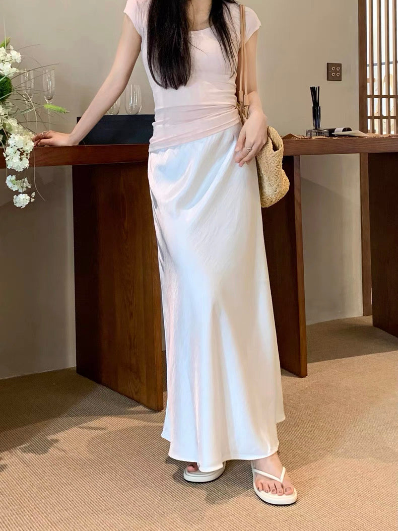 LS002 缎面气质鱼尾长裙｜Ready stock 现货