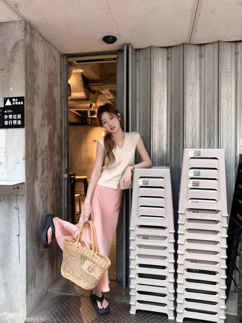 LS002 缎面气质鱼尾长裙｜Ready stock 现货