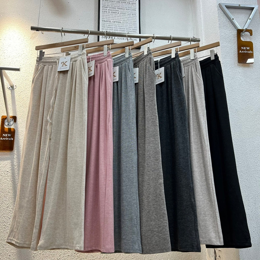 LP003 磨毛阔腿休闲长裤｜Ready stock 现货