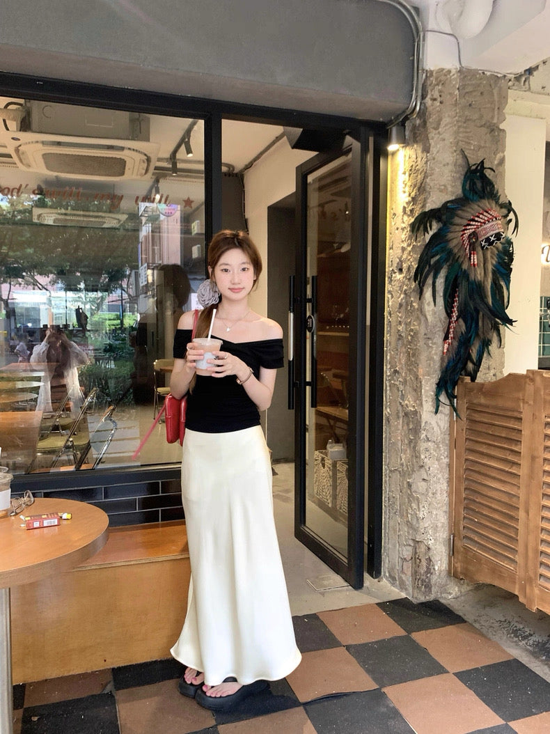 LS002 缎面气质鱼尾长裙｜Ready stock 现货