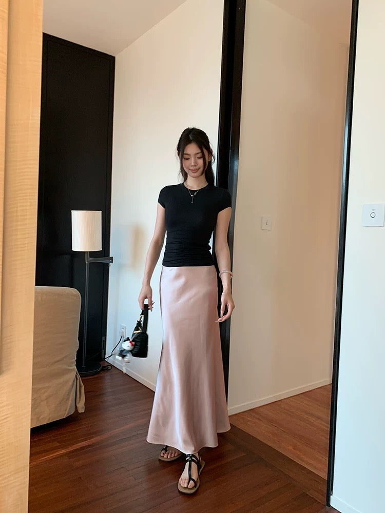 LS002 缎面气质鱼尾长裙｜Ready stock 现货