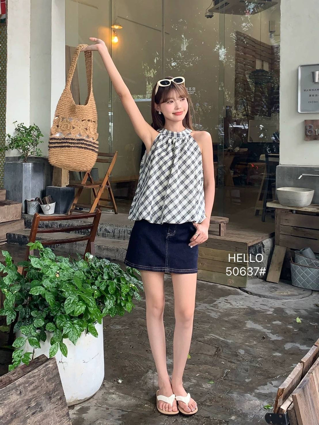 B001 复古格纹上衣｜Ready stock 现货