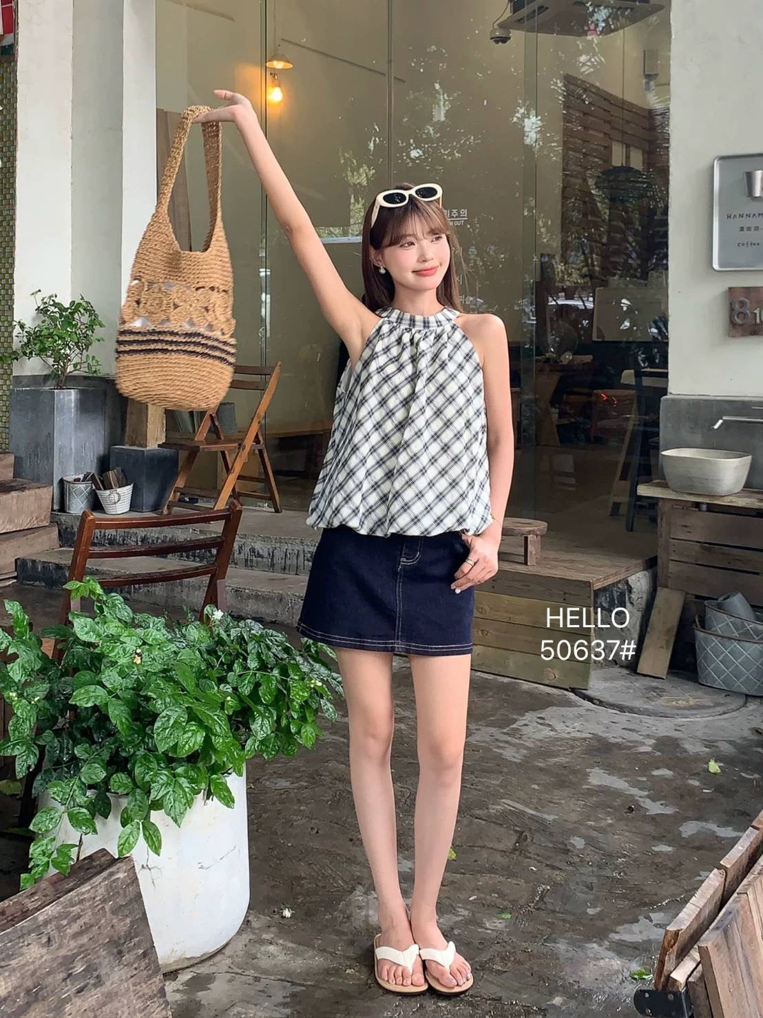 B001 复古格纹上衣｜Ready stock 现货