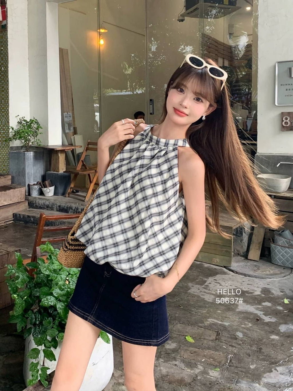 B001 复古格纹上衣｜Ready stock 现货