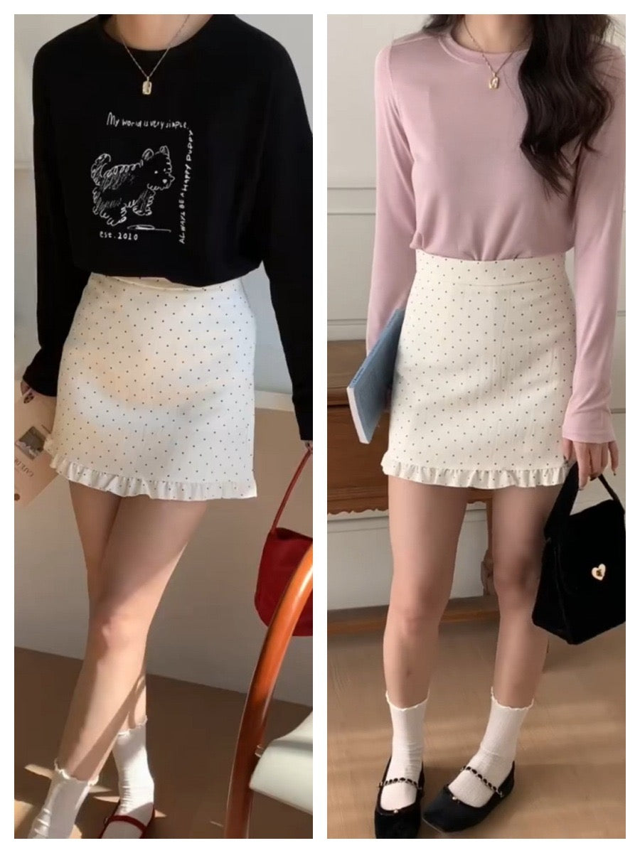 SS002 韩系波点短裙｜Ready stock 现货