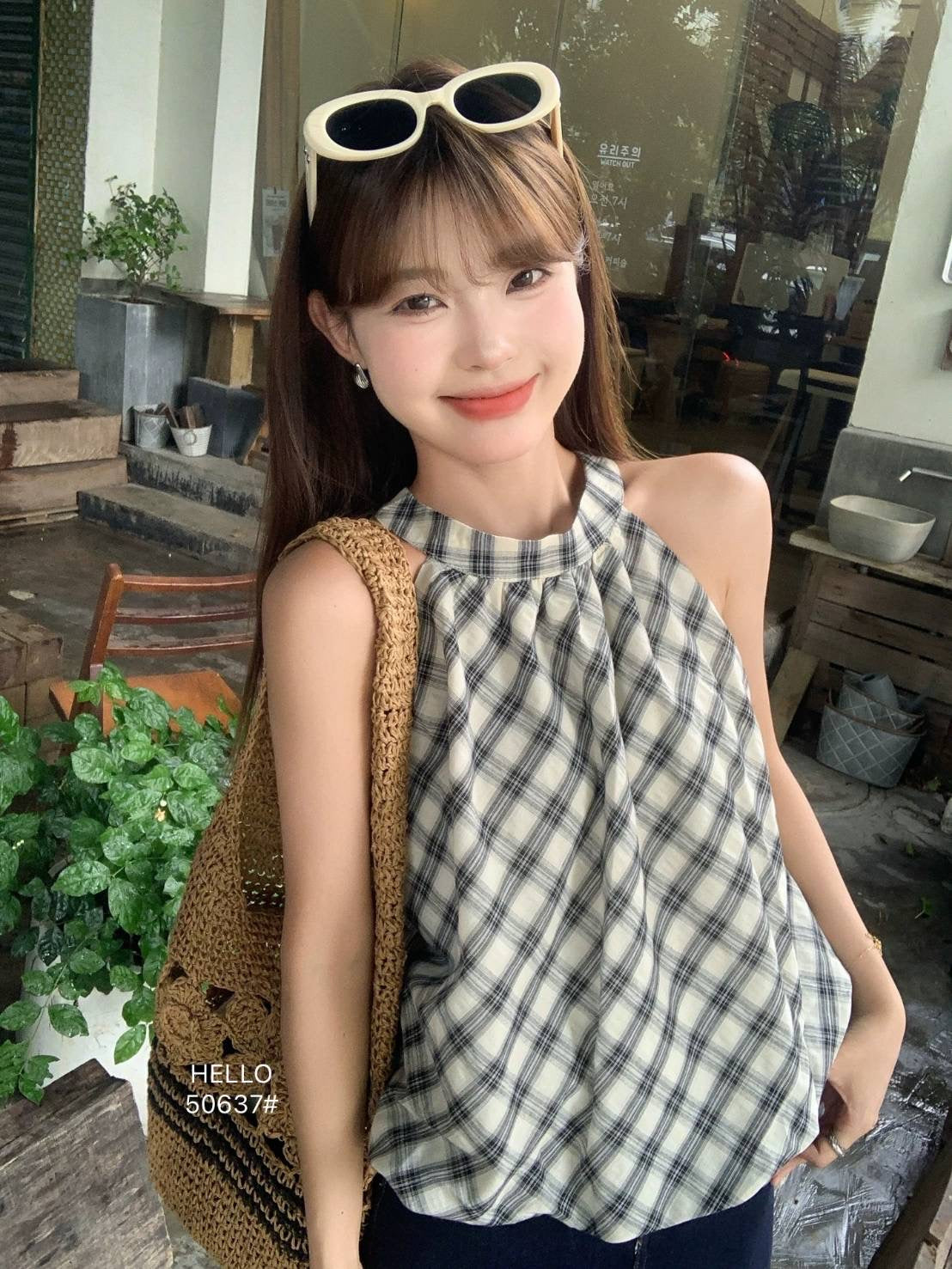 B001 复古格纹上衣｜Ready stock 现货