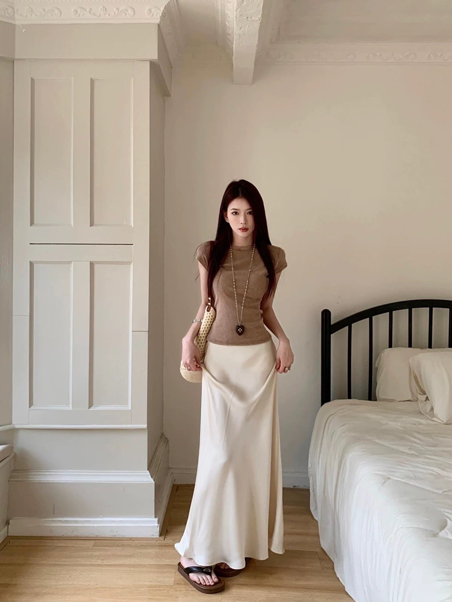 LS002 缎面气质鱼尾长裙｜Ready stock 现货