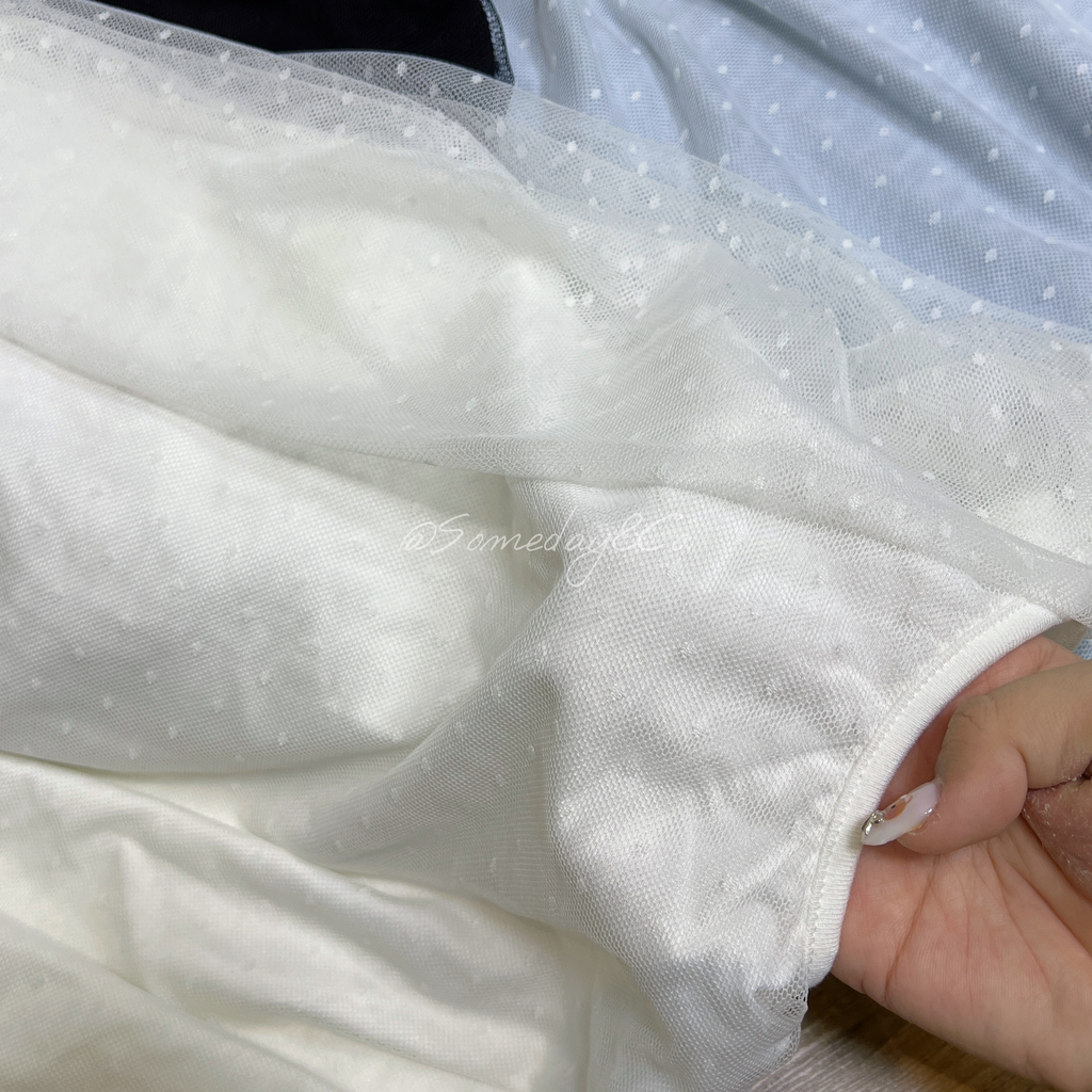 B023 甜美一字肩网纱上衣｜Ready stock 现货