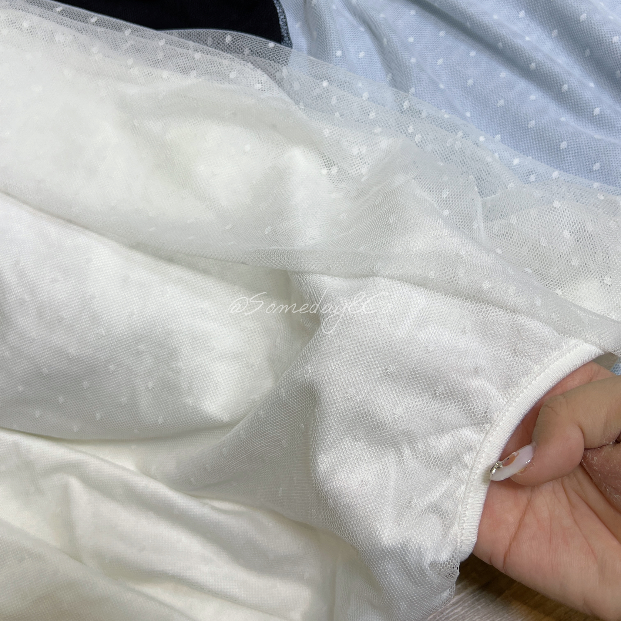 B023 甜美一字肩网纱上衣｜Ready stock 现货