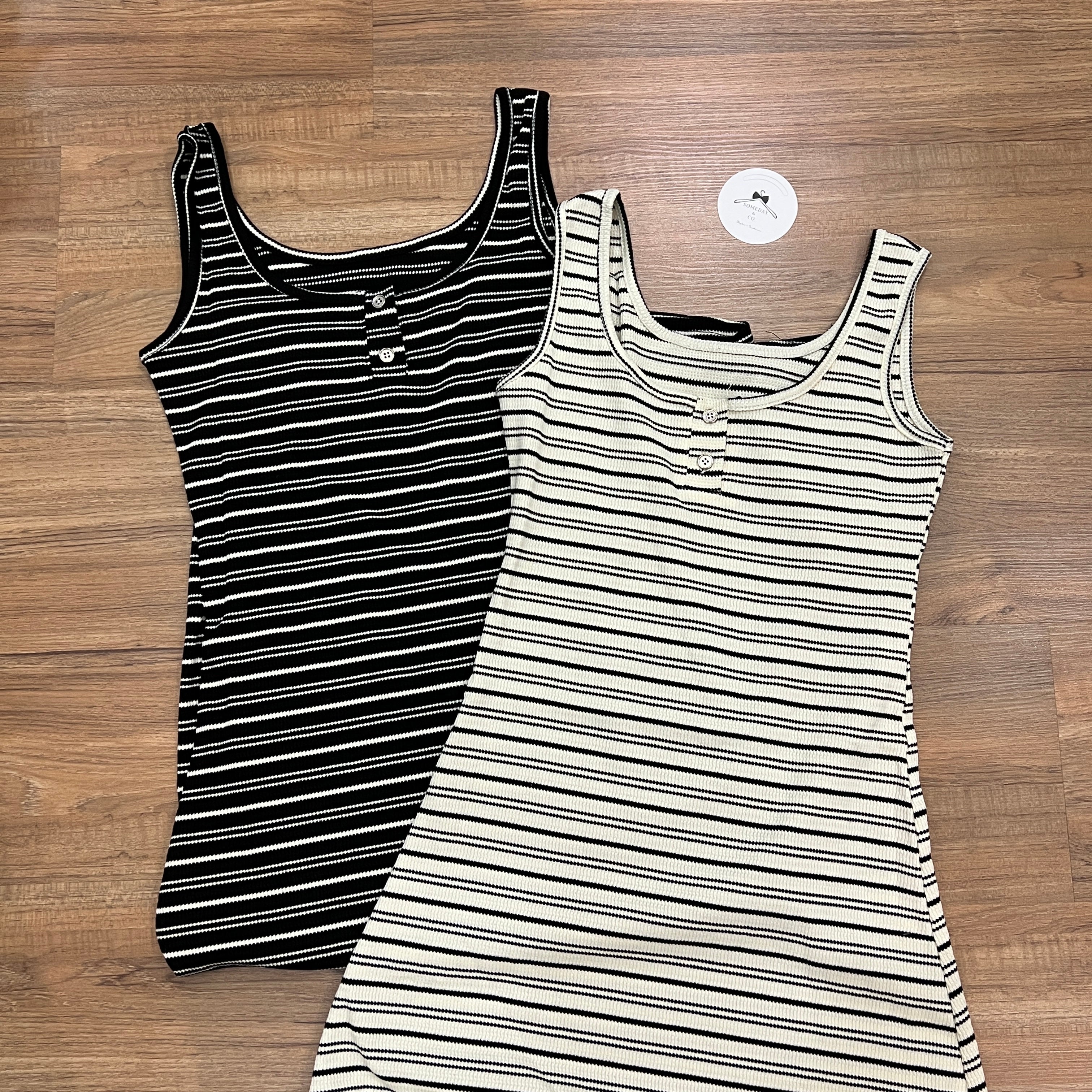 S008 韩系条纹针织长裙｜Ready stock 现货