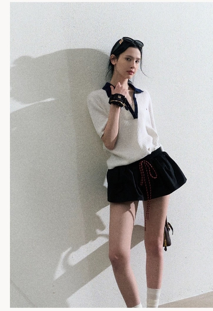 SS006 美式辣妹风撞色短裙｜Ready stock 现货