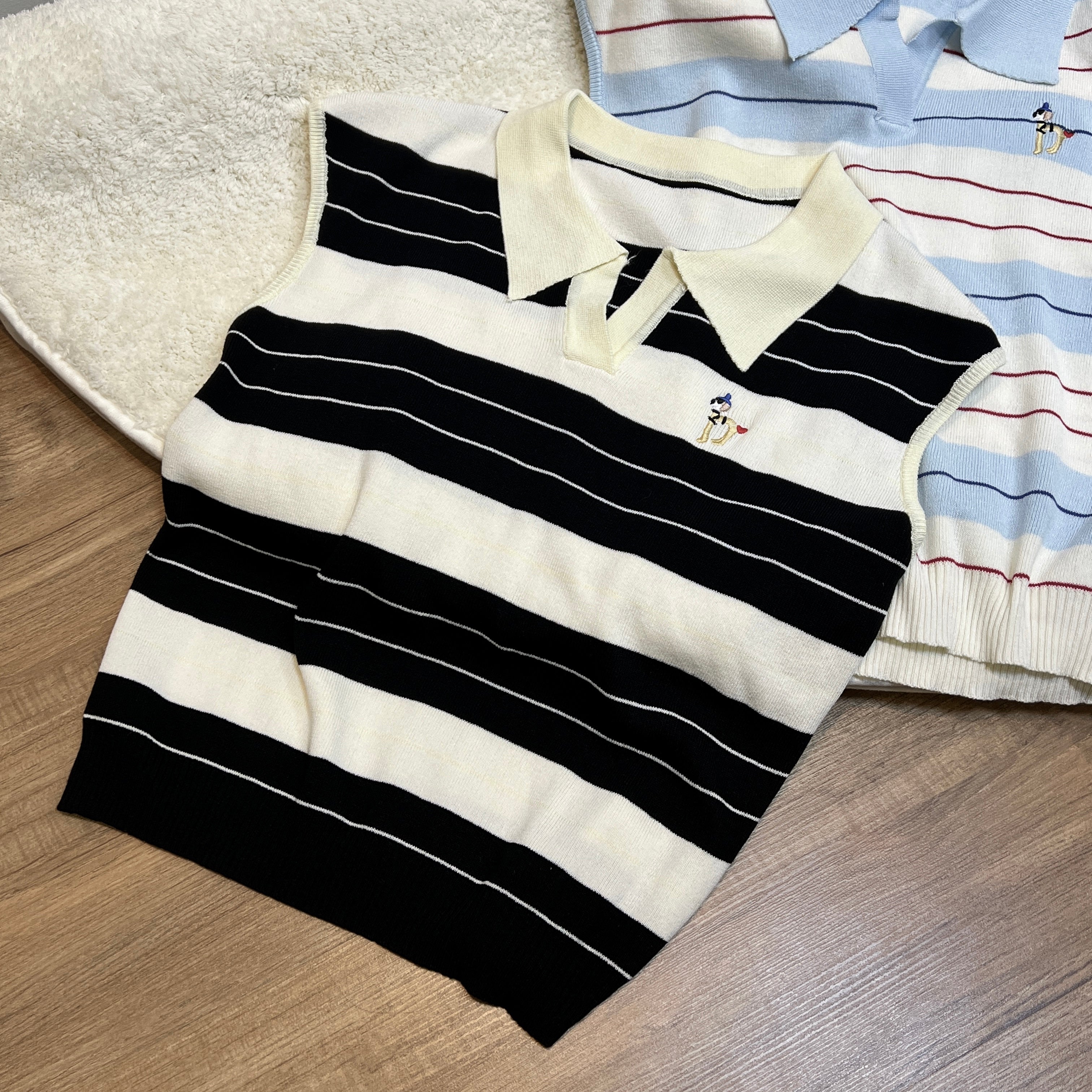 T001 条纹狗狗针织上衣｜Ready stock 现货