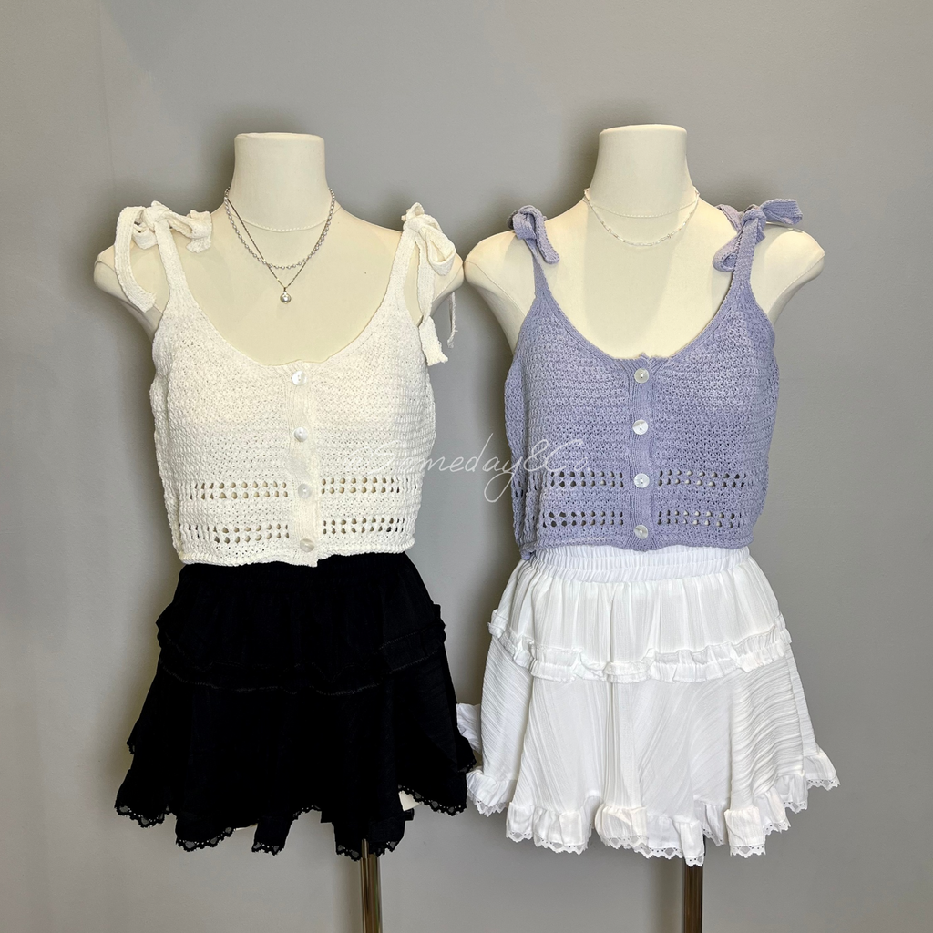 B020 韩系绑带针织上衣｜Ready stock 现货