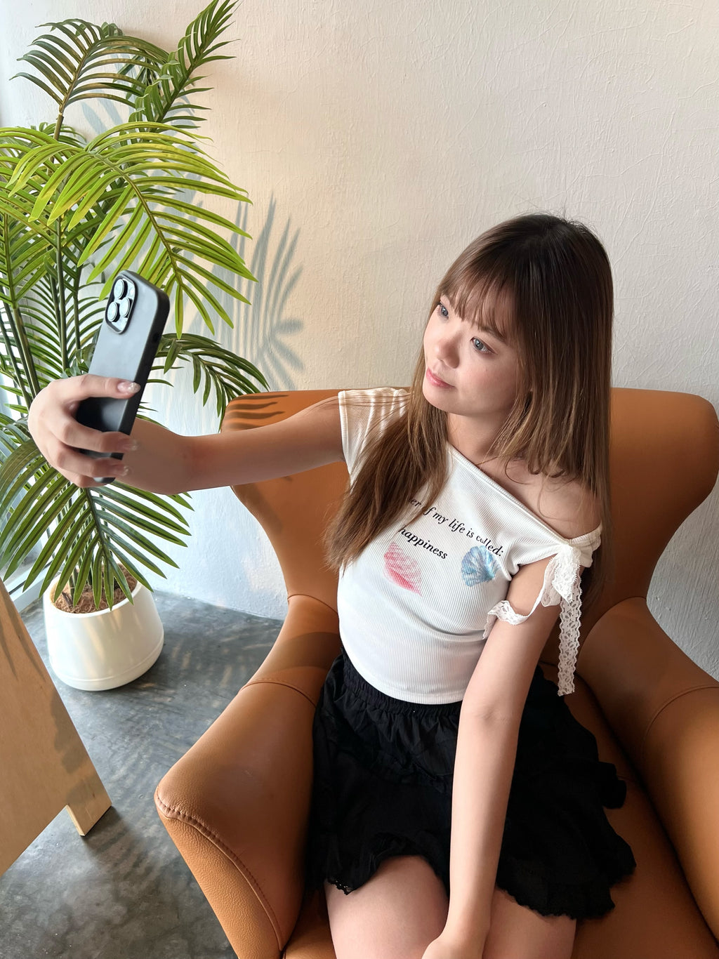 T003 美式辣妹斜肩上衣 | Ready stock 现货