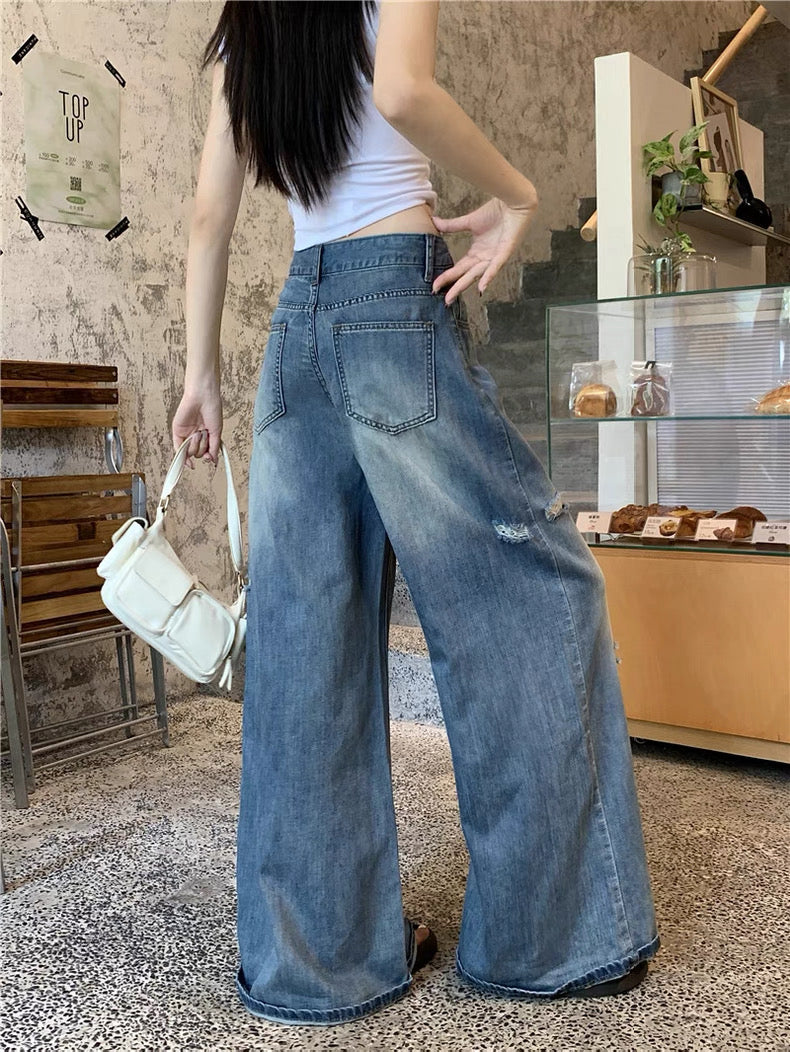 LP002 超百搭柔软面料牛仔阔腿长裤｜Ready Stock 现货