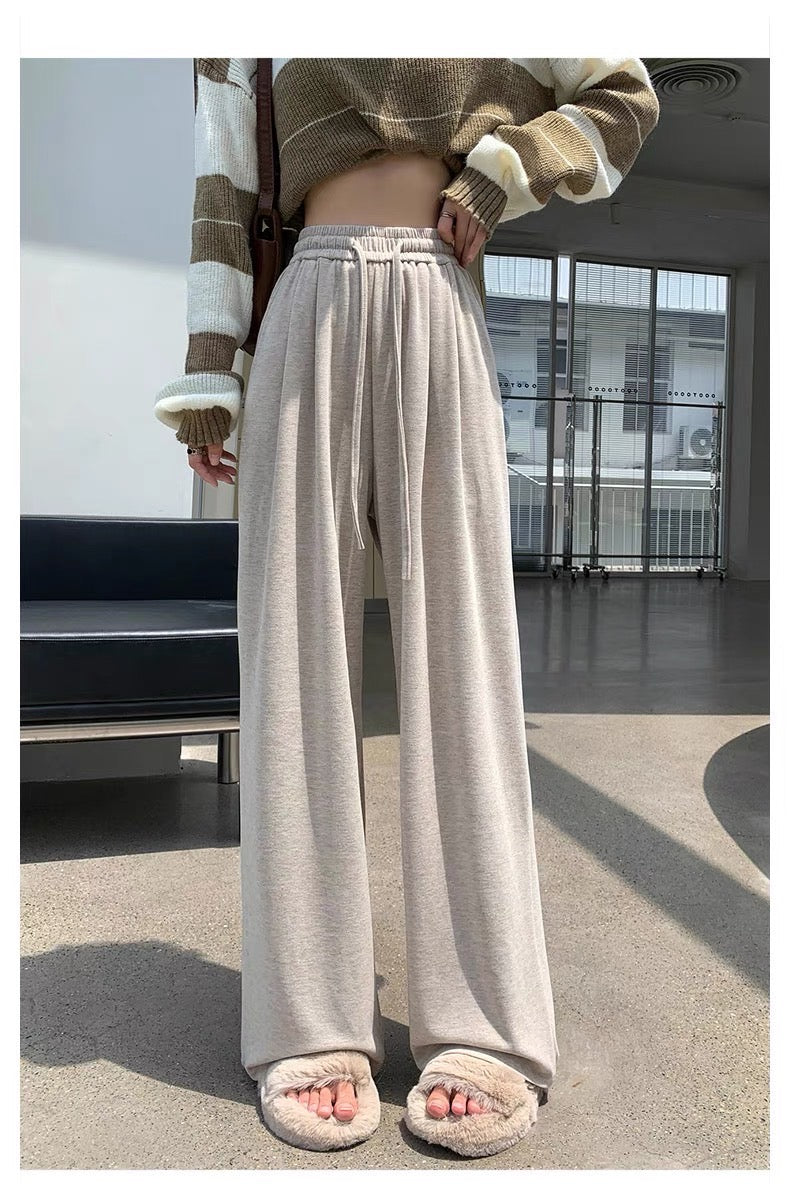 LP003 磨毛阔腿休闲长裤｜Ready stock 现货