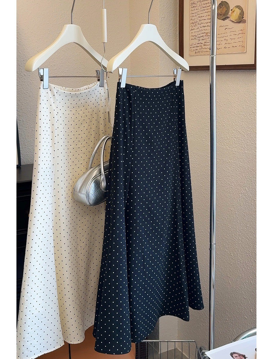 LS001 韩系波点鱼尾长裙｜Ready stock 现货