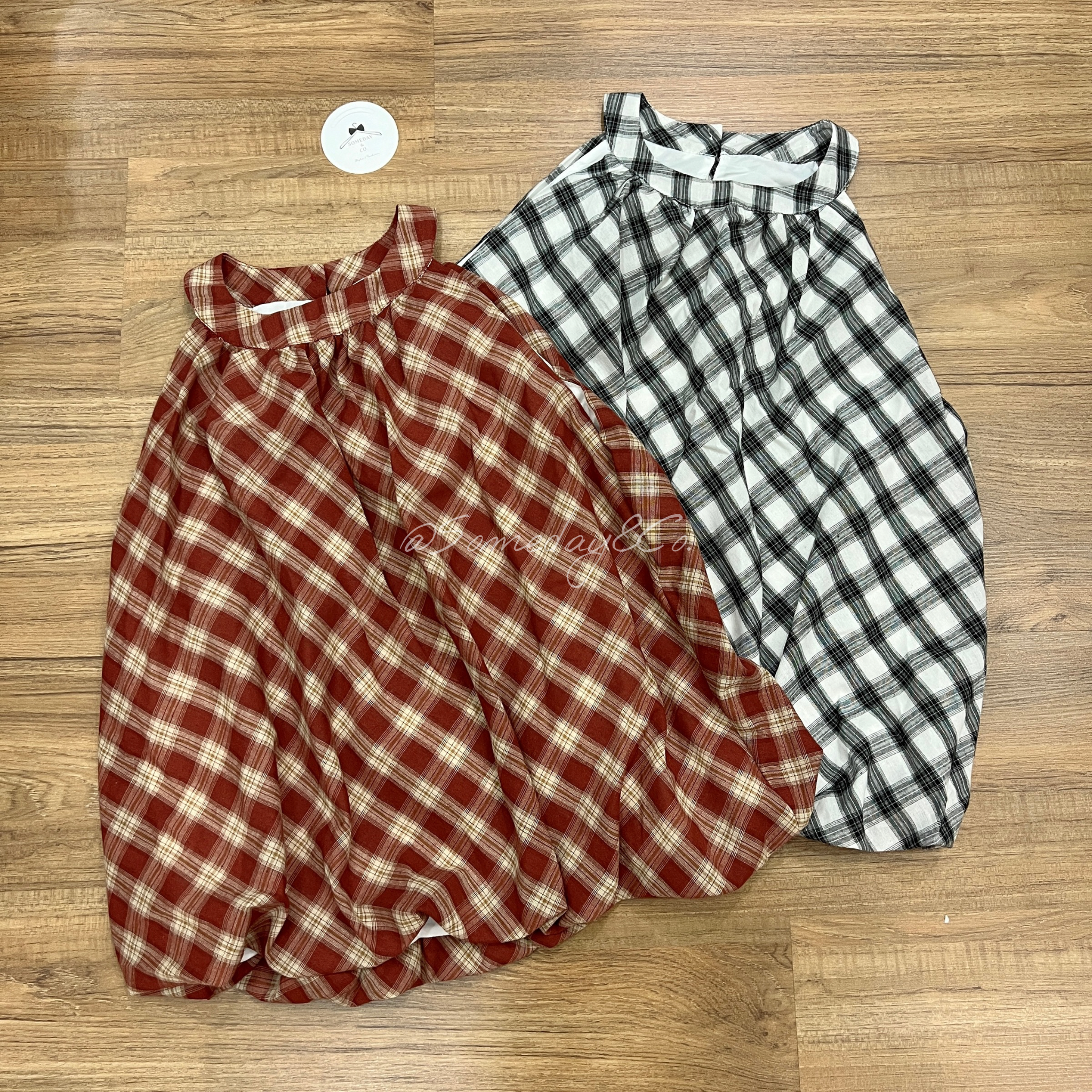 B001 复古格纹上衣｜Ready stock 现货