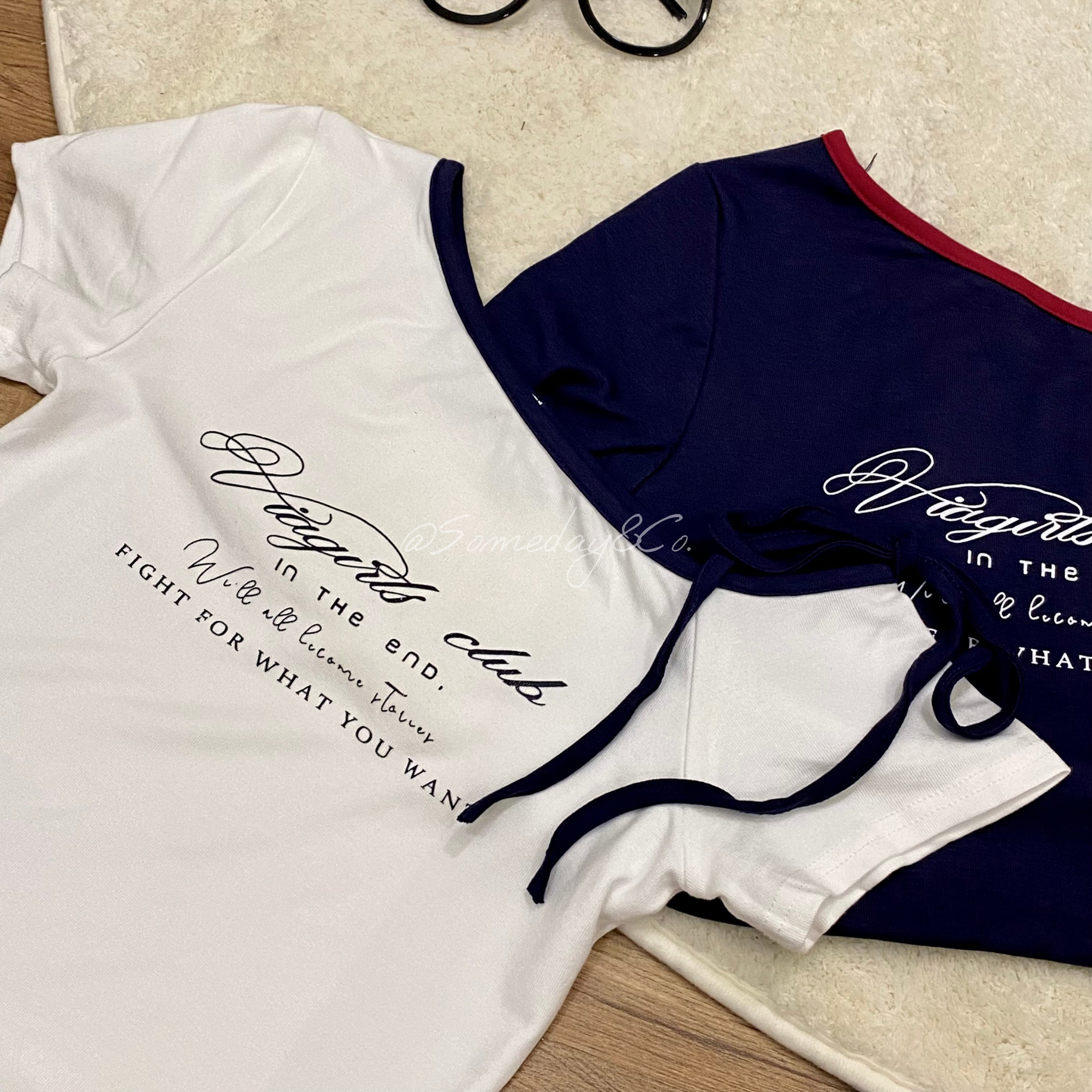 T005 元气少女斜肩蝴蝶结T｜Ready stock 现货