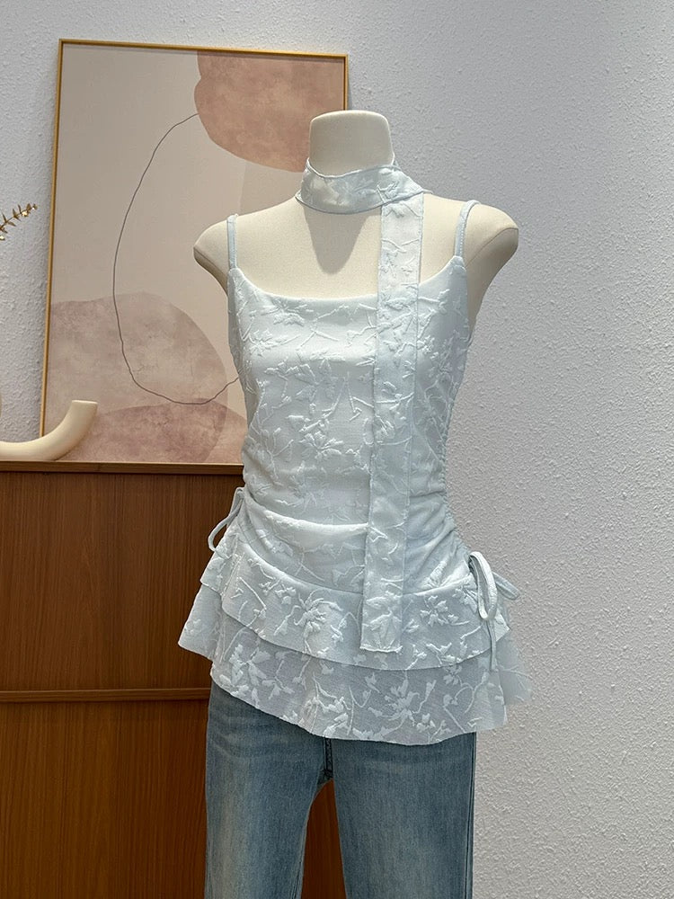 B024 甜美挂脖飘带吊带上衣｜Ready stock 现货