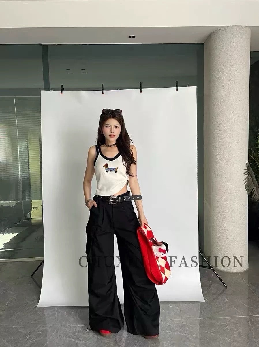 B019 刺绣腊肠狗针织上衣｜Ready Stock 现货